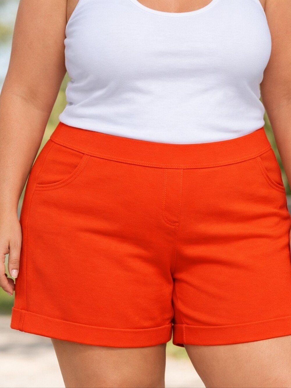 Soft Surroundings Orange Knit Shorts